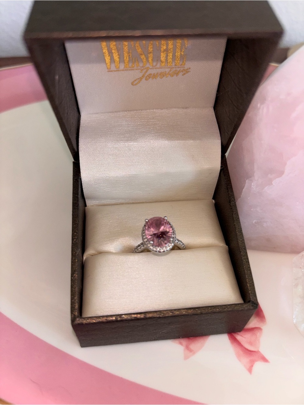 Wesc Pink Halo Silver Ring